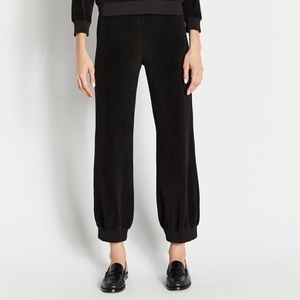 Suzie Kondi Tosk High Waist Harem Pants in Velour Black Large